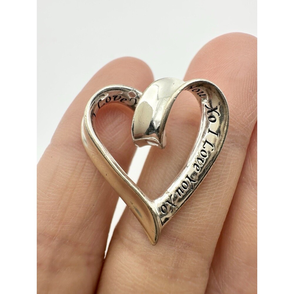 ๏ธ925 sterling silver I love you xo twisted heart pendant